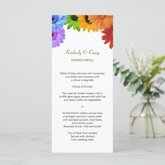 Rainbow Bouquet Wedding Menu (Staand voorkant)