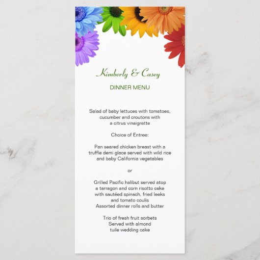 Rainbow Bouquet Wedding Menu (Voorkant)