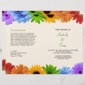 Rainbow Bouquet Wedding Programme (Voorkant / Achterkant)
