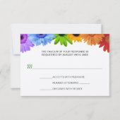 Rainbow Bouquet Wedding Response RSVP Kaartje (Voorkant)
