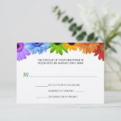 Rainbow Bouquet Wedding Response RSVP Kaartje (Staand voorkant)