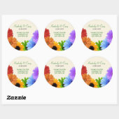 Rainbow Bouquet Wedding Ronde Sticker (Vel)