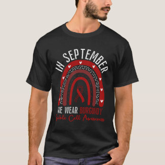 Rainbow Bourgondië lint sikkelcel bewustzijnssupp T-shirt