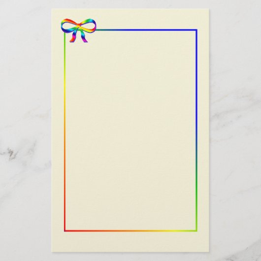 Rainbow Bow Stationery Briefpapier (Voorkant)