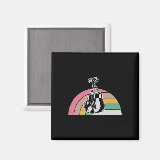 Rainbow Boxing Handschoenen Retro Style Design Magneet (Voorkant / Achterkant)
