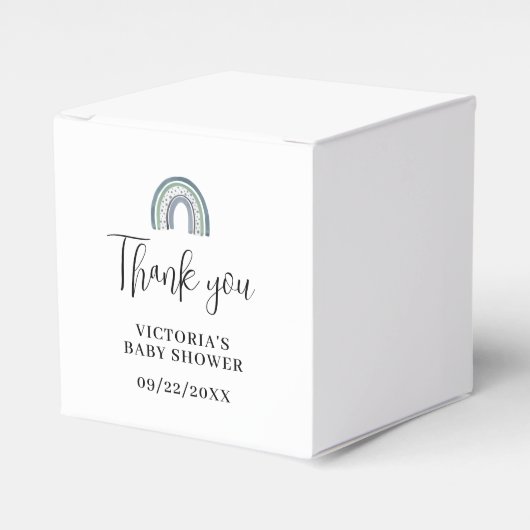 Rainbow Boy-Baby shower Bedankdoosjes (Voorkant Zijde)