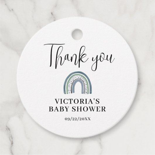 Rainbow Boy-Baby shower Bedankjes Labels (Voorkant)