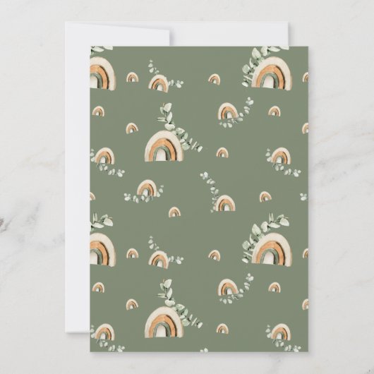 Rainbow Boy-Baby shower Kaart (Achterkant)