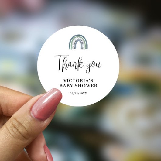 Rainbow Boy-Baby shower Ronde Sticker