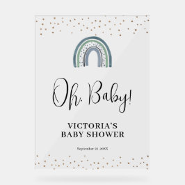 Rainbow Boy Baby shower Welkom Acryl Bord