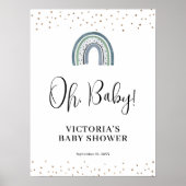 Rainbow Boy Baby shower Welkomstbord Poster (Voorkant)