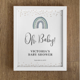Rainbow Boy Baby shower Welkomstbord Poster