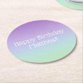 Rainbow Boy Birthday Party Ronde Kartonnen Onderzetter (Gebogen)