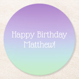 Rainbow Boy Birthday Party Ronde Kartonnen Onderzetter