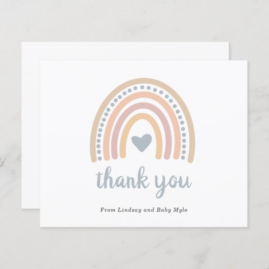 Rainbow Boy Budget Baby shower Dank u creditcard (Voorkant / Achterkant)