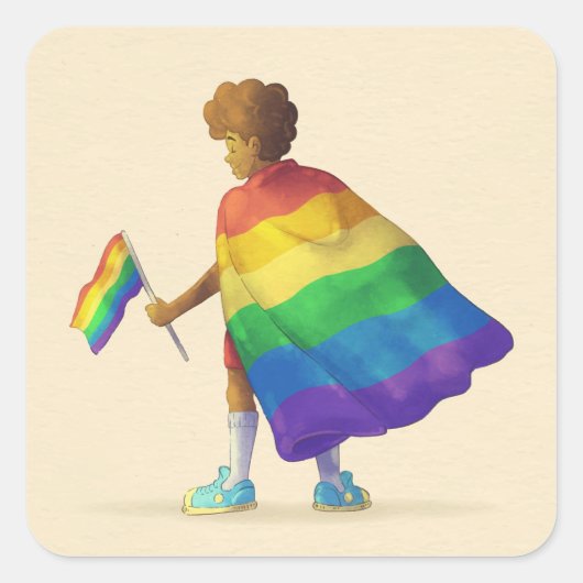 Rainbow Boy LGBT Sticker (Voorkant)