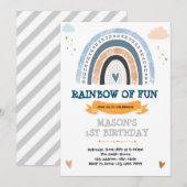Rainbow boy thema verjaardagsfeestje uitnodiging (Voorkant / Achterkant)