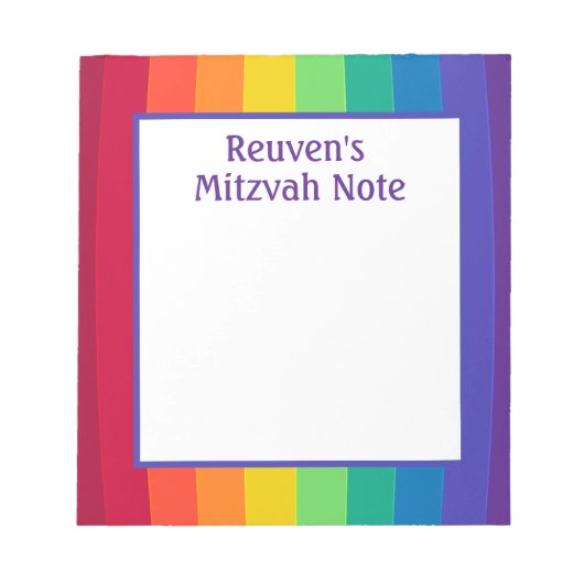 Rainbow Boys Mitzvah Notes Notitieblok (Voorkant)