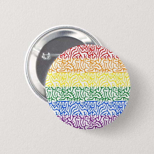 Rainbow Brain Gay Pride Button (Voorkant /achterkant)