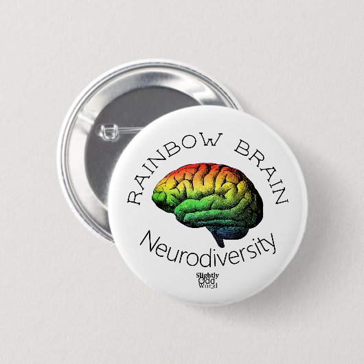 "Rainbow Brain" Neurodiversity/ Autism/ ADHD Ronde Button 5,7 Cm (Voorkant /achterkant)