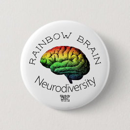 "Rainbow Brain" Neurodiversity/ Autism/ ADHD Ronde Button 5,7 Cm