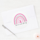 Rainbow Breast Cancer Pink Ribbon Awareness Ronde Sticker (Envelop)