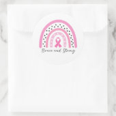 Rainbow Breast Cancer Pink Ribbon Awareness Ronde Sticker (Tas)
