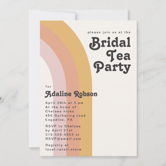 Rainbow Bridal Tea Party van Modern Retro 70 Kaart (Voorkant)