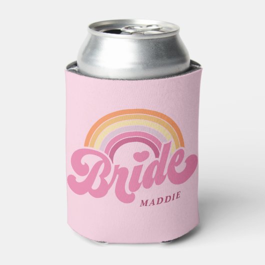 Rainbow Bride Retro, gepersonaliseerd Blikjeskoeler (Blikje Voorkant)