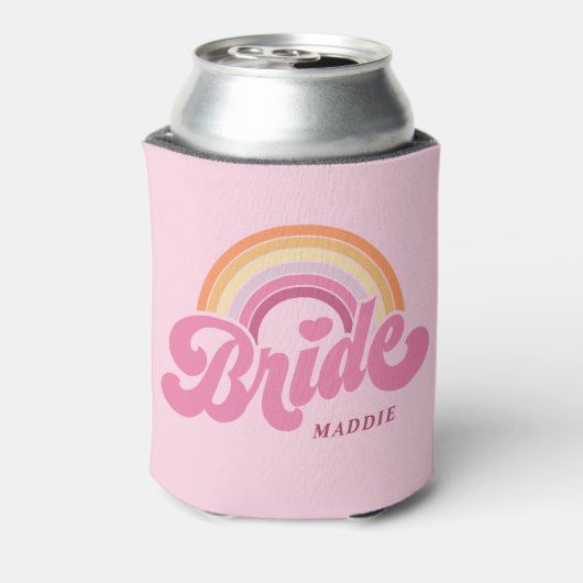 Rainbow Bride Retro, gepersonaliseerd Blikjeskoeler (Blikje Achterkant)