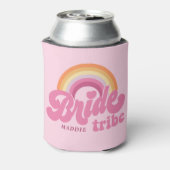Rainbow Bride Tribe Retro, gepersonaliseerd Blikjeskoeler (Blikje Achterkant)