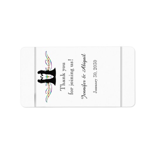 Rainbow Brides Bruiloft Lip Balm Label (Voorkant)