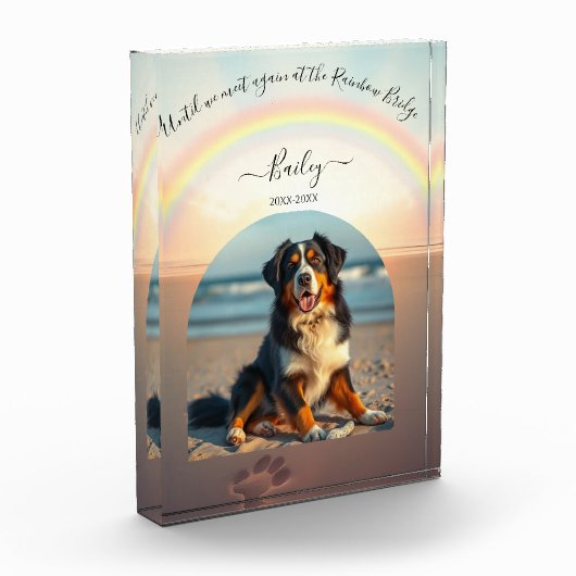 Rainbow Bridge-Beach Custom Pet Fotoblokken (Links)