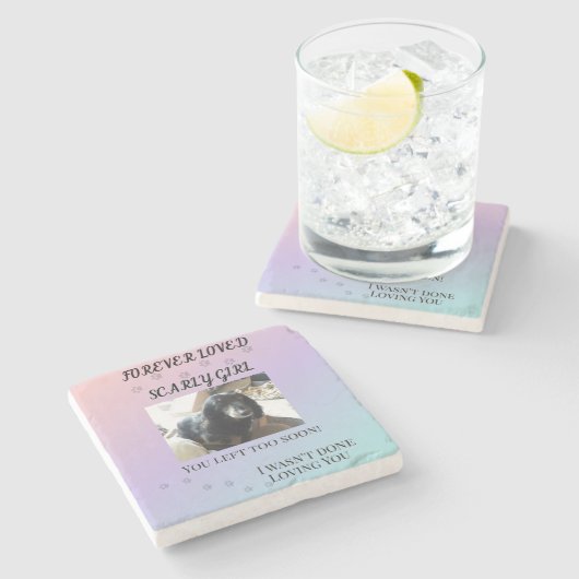 Rainbow Bridge Comfort Pet Memorial Keepsake Stenen Onderzetter (Zijkant)