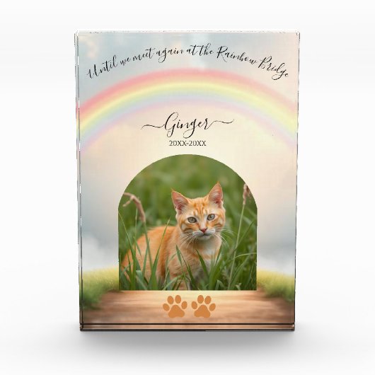 Rainbow Bridge-Custom Cat Memorial Fotoblokken (Voorkant)