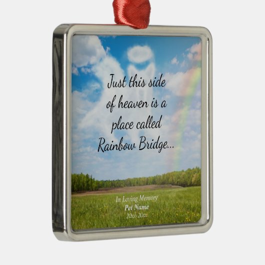 Rainbow Bridge Custom Dog Memorial Ornament (Rechts)