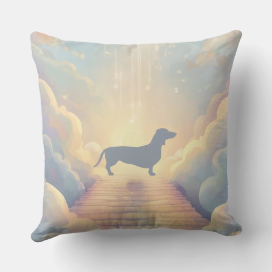 Rainbow Bridge Dachshund Memorial Pillow Custom Kussen (Achterkant)