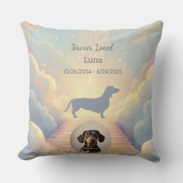 Rainbow Bridge Dachshund Memorial Pillow Custom Kussen