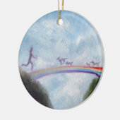 Rainbow Bridge Dog Cat Puppy Kitten Heaven Violano Keramisch Ornament (Links)