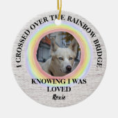 Rainbow Bridge Dog-gedenkteken, aangepaste foto en Keramisch Ornament (Voorkant)