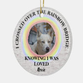 Rainbow Bridge Dog-gedenkteken, aangepaste foto en Keramisch Ornament (Links)