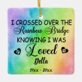 Rainbow Bridge Dog-gedenkteken, aangepaste foto en Keramisch Ornament (Voorkant)