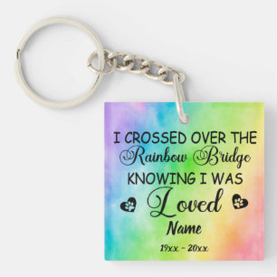 Rainbow Bridge Dog-gedenkteken, aangepaste foto en Sleutelhanger