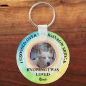 Rainbow Bridge Dog-gedenkteken, aangepaste foto en Sleutelhanger (Voorkant)