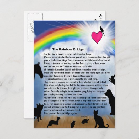 Rainbow Bridge-gedicht Briefkaart (Voorkant / Achterkant)