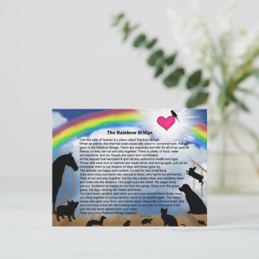 Rainbow Bridge-gedicht Briefkaart (Staand voorkant)