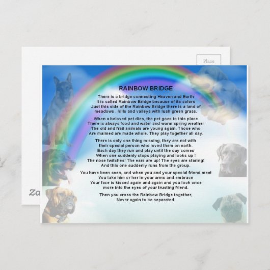 Rainbow Bridge-gedicht Briefkaart (Voorkant / Achterkant)