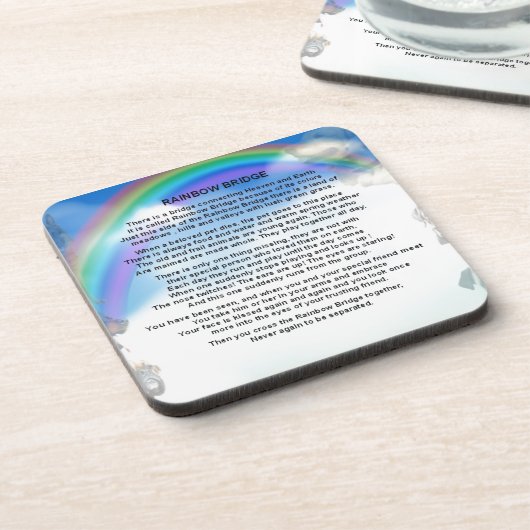 Rainbow Bridge-gedicht Drankjes Onderzetter (Linkerzijde)