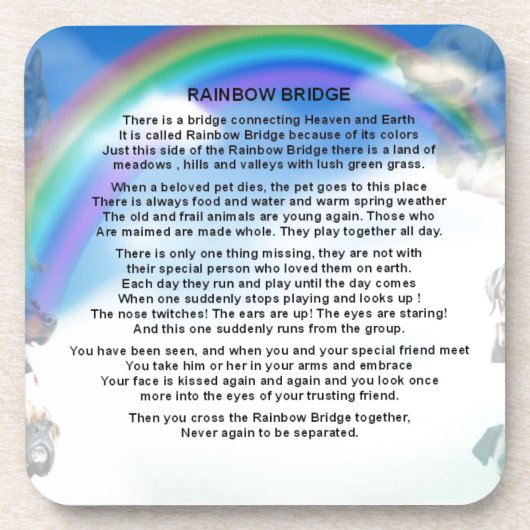 Rainbow Bridge-gedicht Drankjes Onderzetter (Voorkant)