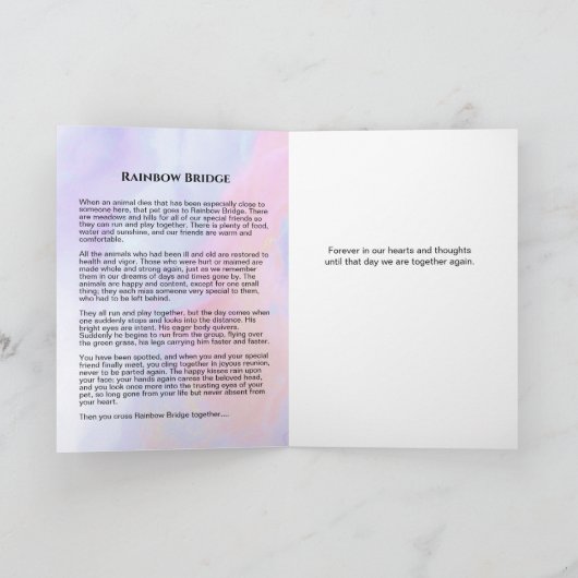 Rainbow Bridge-gedicht Kaart (Binnen)